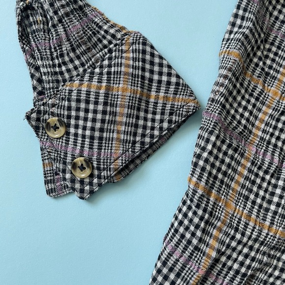 Women's Free People Plaid Gauzy Cotton Oversized Button Up Shirt Boho Small S - Picture 11 of 15